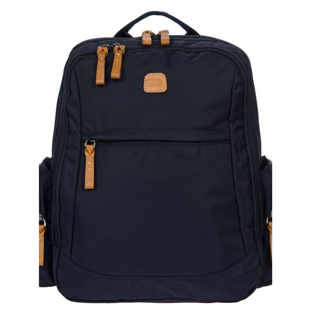 Bric's X-travel Nomad Backpack navy blue  Backpack with Tan Leather Accents bag�